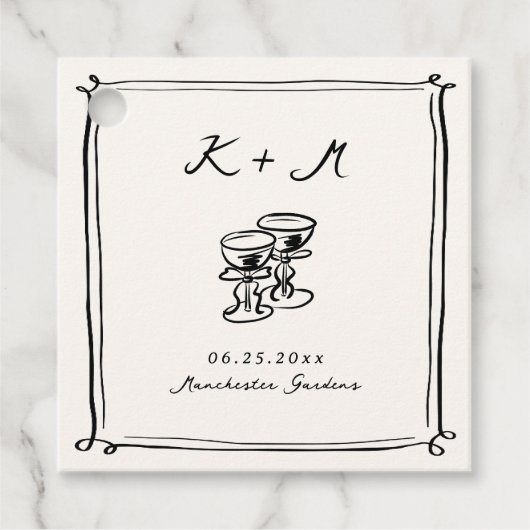 手お洒落引き結婚の音 フェイバータグ (正面)