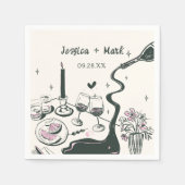 手お洒落引き結婚の スタンダードカクテルナプキン (正面)