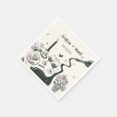 手お洒落引き結婚の スタンダードカクテルナプキン (角)