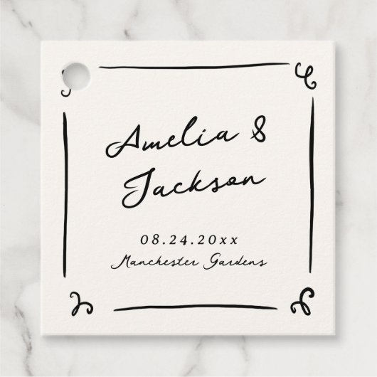 手お洒落引き結婚の フェイバータグ (正面)