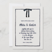 手お洒落引き結婚の 招待状 (正面)