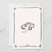 手お洒落引き結婚の 招待状 (裏面)