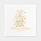 手お洒落引き結婚の 箔ナプキン (正面)