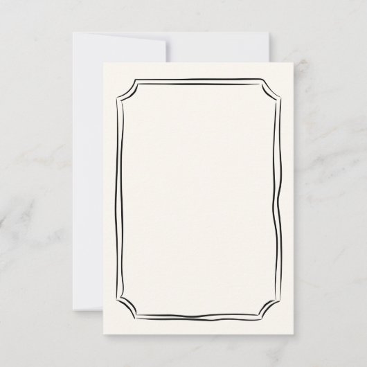 手お洒落引き結婚のQR予測できな RSVPカード (裏面)