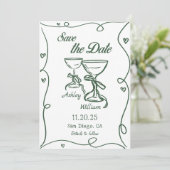 手お洒落引き結婚式の日付を保存 招待状 (スタンド正面)