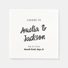 手お洒落引き結婚式招待状 スタンダードカクテルナプキン