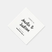 手お洒落引き結婚式招待状 スタンダードカクテルナプキン (角)