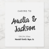 手お洒落引き結婚式招待状 ワインラベル (シングルラベル)