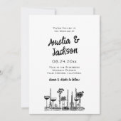 手お洒落引き結婚式招待状 招待状 (正面)