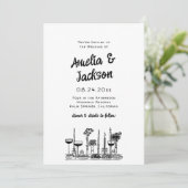 手お洒落引き結婚式招待状 招待状 (スタンド正面)