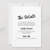 手お洒落引き結婚式招待状 招待状 (裏面)