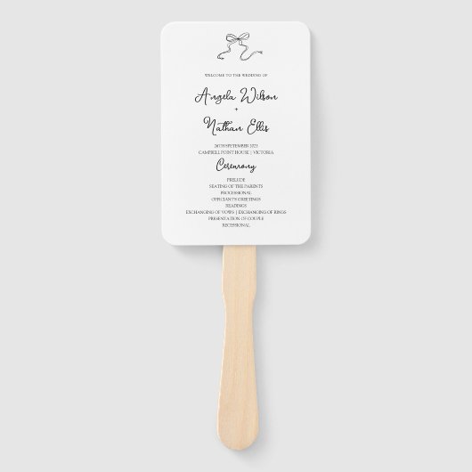 手お洒落引き結婚式 プログラムファン ハンドファン (正面)