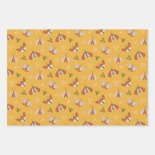 手お洒落引き網ボーホパターン ラッピングペーパーシート (正面)