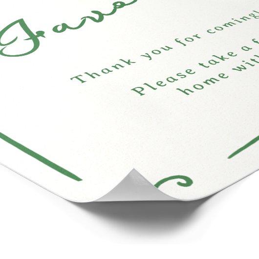 手お洒落引き緑の好意 ポスター (角)