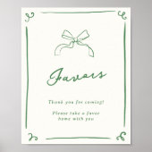 手お洒落引き緑の好意 ポスター (正面)