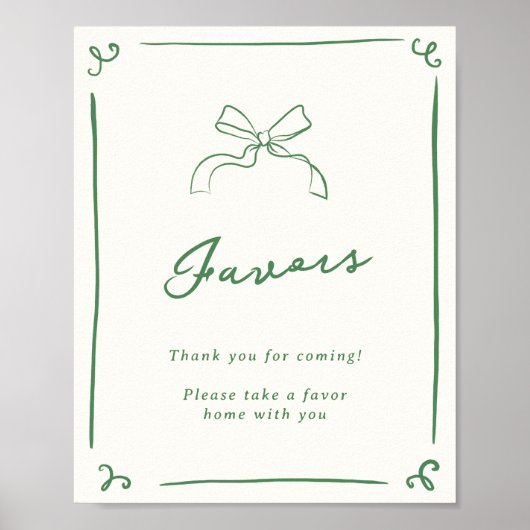 手お洒落引き緑の好意 ポスター (正面)