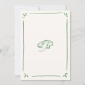 手お洒落引き緑の結婚詳細 招待状 (裏面)