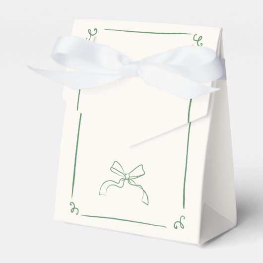 手お洒落引き緑ブライダルシャワー フェイバーボックス (正面サイド)