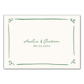 手お洒落引き緑座席表 テーブルナンバー (裏面)