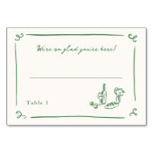手お洒落引き緑座席表 テーブルナンバー (正面)