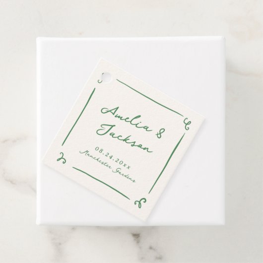 手お洒落引き緑結婚の フェイバータグ (インサイチュ)