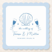 手お洒落引き航海の沿岸結婚部 ペーパーコースター (正面)