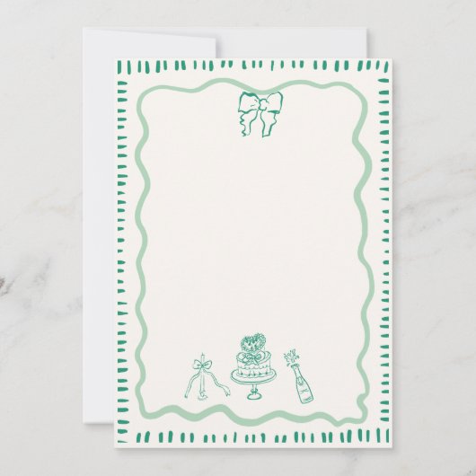 手お洒落引き落書きボイ結婚ブ 招待状 (裏面)