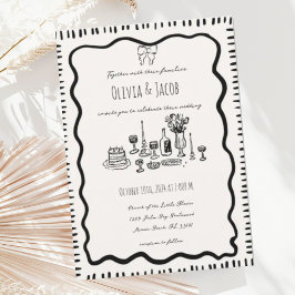 手お洒落引き落書きボイ結婚ブ 招待状