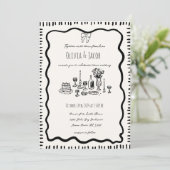 手お洒落引き落書きボイ結婚ブ 招待状 (スタンド正面)