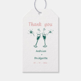 手お洒落引き落書き結婚お礼 ギフトタグ