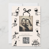 手お洒落引き落書き結婚式招待状 招待状 (裏面)