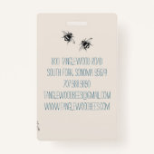 手お洒落引き蜂蜜ビー養蜂場フローラバッジ バッジ (裏面)