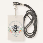 手お洒落引き蜂蜜ビー養蜂場フローラバッジ バッジ (正面ランヤード)