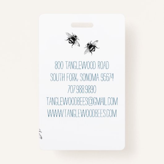 手お洒落引き蜂蜜ビー養蜂場フローラ バッジ (裏面)
