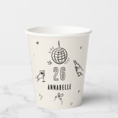 手お洒落引き誕生日ドリンクパーティー 紙コップ (正面)