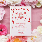 手お洒落引き誕生日パーティー 招待状