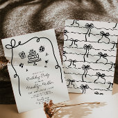 手お洒落引き誕生日パーティー 招待状