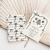 手お洒落引き誕生日パーティー 招待状