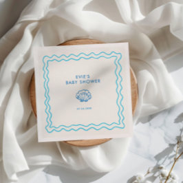 手お洒落引き貝殻の赤ちゃんシャワー スタンダードカクテルナプキン