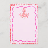 手お洒落引き赤い弓の波の結婚詳細 エンクロージャーカード (裏面)