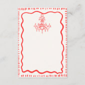 手お洒落引き赤い弓の波の結婚詳細 エンクロージャーカード (裏面)