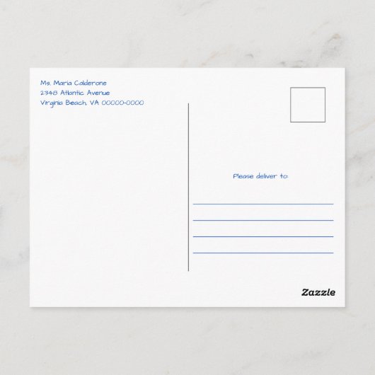 手お洒落引き赤ちゃんシャワーブランチ ポストカード (裏面)