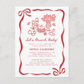 手お洒落引き赤ちゃんシャワーブランチ ポストカード (正面)