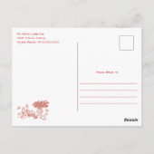 手お洒落引き赤ちゃんシャワーブランチ ポストカード (裏面)