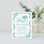 手お洒落引き赤ちゃんシャワーブランチ ポストカード (スタンド正面)