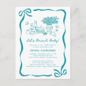 手お洒落引き赤ちゃんシャワーブランチ ポストカード (正面)