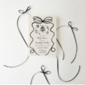 手お洒落引き赤ちゃんシャワー 招待状