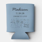 手お洒落引き青ブライダルシャワー 缶クーラー (裏面)