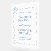 手お洒落引き青図解入りの、写真付きの結婚の アクリルサイン (傾斜)