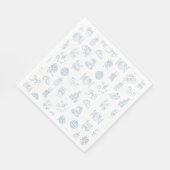 手お洒落引き青図解入りの、写真付きの結婚の スタンダードランチョンナプキン (角)